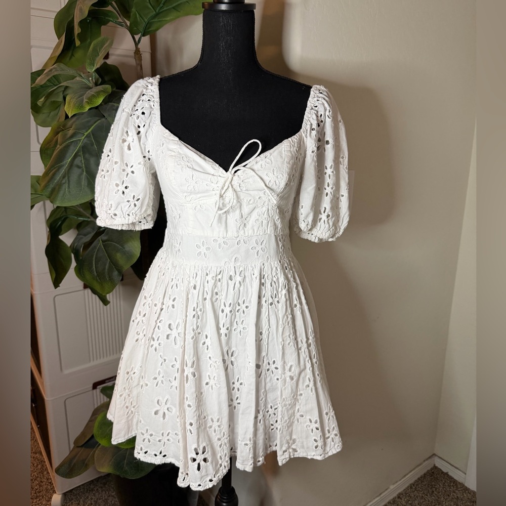 For Love & Lemons White eyelet Mini Dress